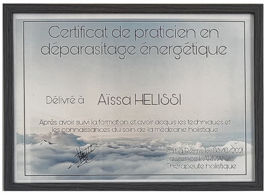Certificat Praticien Déparasitage Energétique